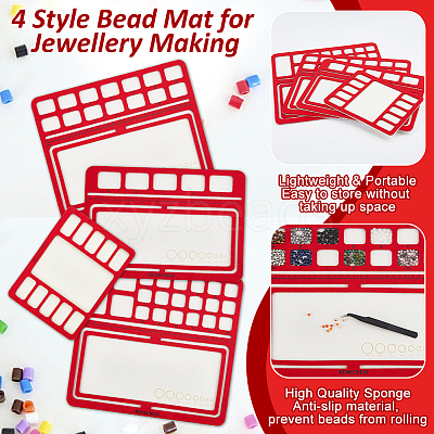 4Pcs 4 Styles Felt Bead Design Board DIY-BC0012-77-1