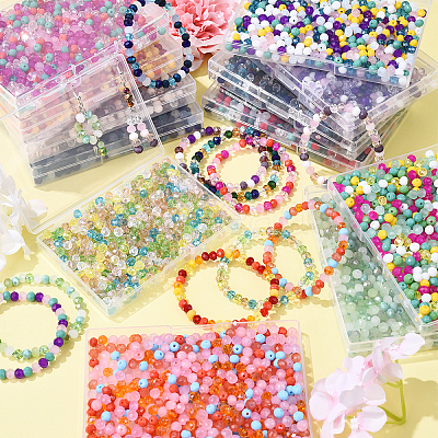 7 Strands 7 Styles Electroplate Glass Beads Strands EGLA-YW0003-94A-1