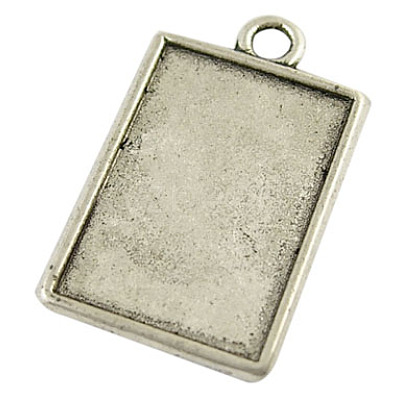 Tibetan Style Rectangle Pendant Cabochon Settings X-LF1598Y-1