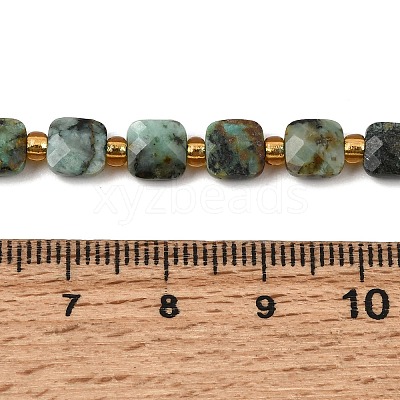 Natural African Turquoise(Jasper) Beads Strands GG-CBA96AE-A06-6x6mm-1