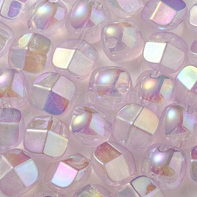UV Plating Luminous Transparent Acrylic Beads OACR-P010-01D-1