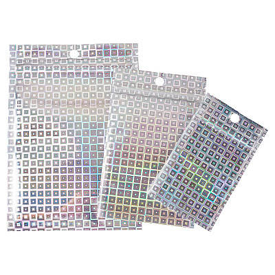 60Pcs 3 Styles Laser Plastic Resealable Bags ABAG-TA0001-56C-1