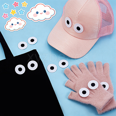 20Pcs Eyes Polyester Embroidery Iron on/Sew on Patches DIY-GA0010-06A-01-1