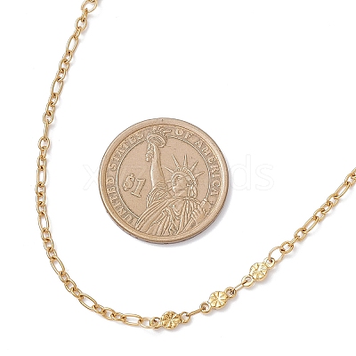 304 Stainless Steel Leaf Flower Chain Necklaces for Women NJEW-JN05589-1