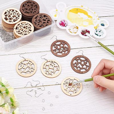 DIY Wooden Dangle Earring Making Kits DIY-FH0002-82-1
