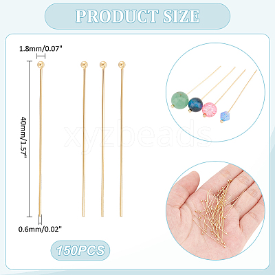 150Pcs 304 Stainless Steel Ball Head Pins STAS-UN0058-93F-G-1