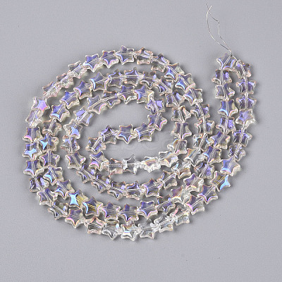 Electroplate Transparent Glass Beads Strands EGLA-N056-04A-A02-1