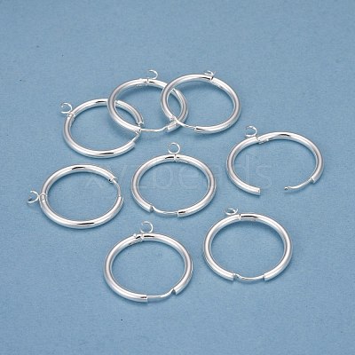 201 Stainless Steel Huggie Hoop Earring Findings STAS-P283-01L-S-1
