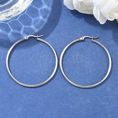 Tarnish Resistant 304 Stainless Steel Big Hoop Earrings X-EJEW-F105-06P-1