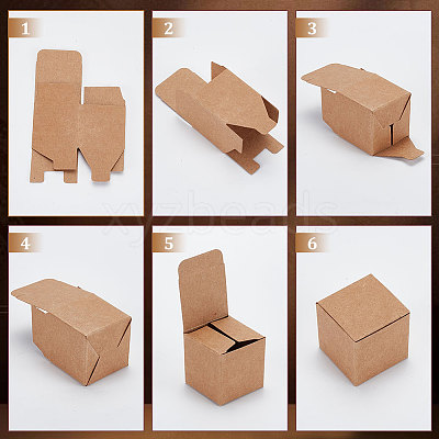 Square Folding Kraft Paper Jewelry Boxes CON-WH0089-47B-1