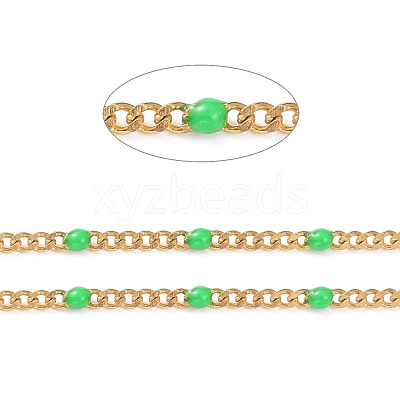 Ion Plating(IP) 304 Stainless Steel Enamel Curb Chains CHS-P013-01G-10-1