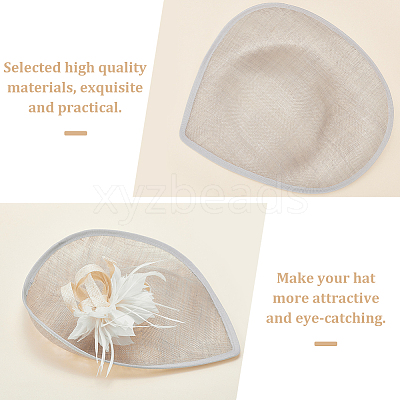 Linen Mini Hat Fascinator Base AJEW-WH0561-32D-1