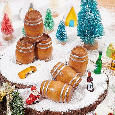 Beechwood Mini Beer Barrel LS-DJEW-WH0015-46-1