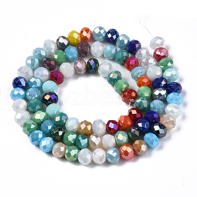 Electroplate Glass Beads Strands X-EGLA-N002-12J-1