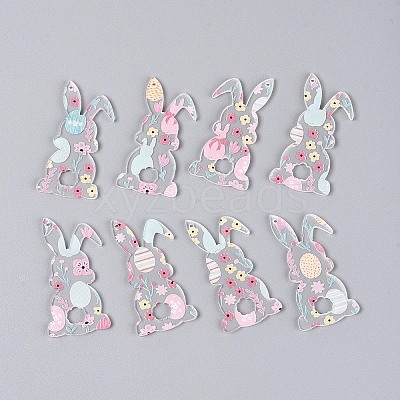 Printed Transparent Acrylic Pendants FIND-K017-14A-1