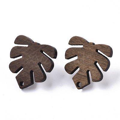 Tropical Theme Walnut Wood Stud Earring Findings MAK-N033-001-1
