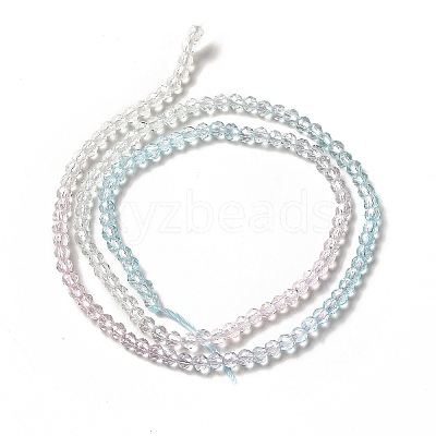 Transparent Gradient Color Glass Beads Strands X-GLAA-H021-01B-27-1