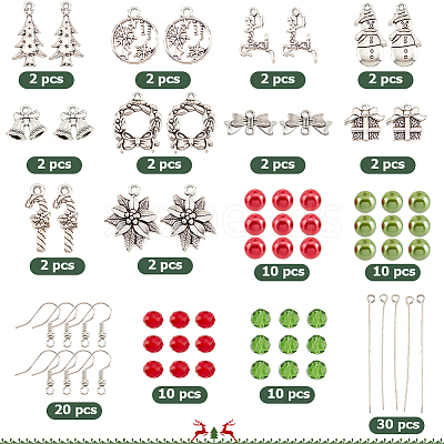 Christmas Theme DIY Earring Making Kit DIY-SC0022-78-1