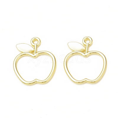 Rack Plating Alloy Apple Open Back Bezel Pendants FIND-G052-48LG-1