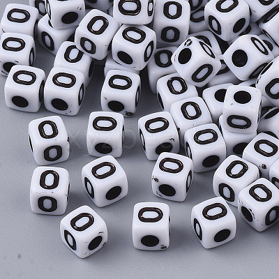White Opaque Acrylic Beads LS-X-MACR-R869-02O-1
