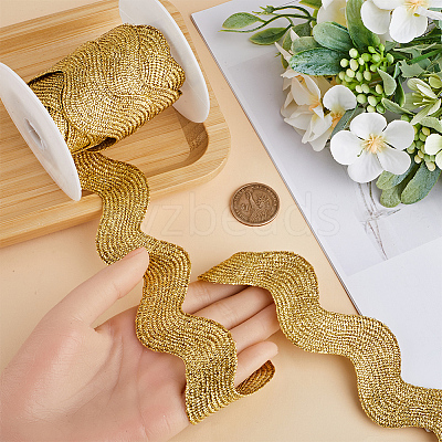 5 Yards Polyester Wavy Fringe Trim Ribbon OCOR-GF0003-45B-1