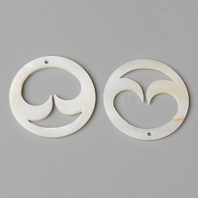 Natural Freshwater Shell Pendants SHEL-N026-80-1