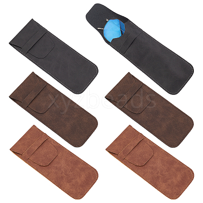 6Pcs 3 Colors PU Imitation Leather Glasses Case AJEW-NB0003-21-1