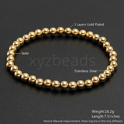 Shell Round Beads Stretch Bracelets for Men Women NU4879-4-1