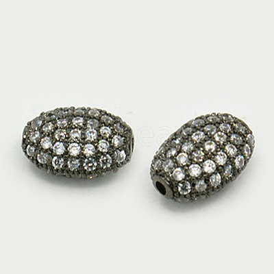 Brass Micro Pave Cubic Zirconia Beads ZIRC-F001-54-1