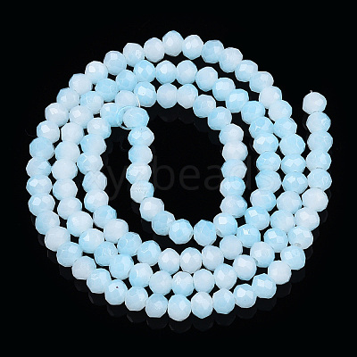 Two-Tone Imitation Jade Glass Beads Strands GLAA-T033-01A-05-1
