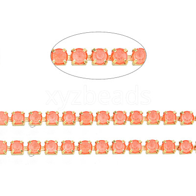 Brass Rhinestone Strass Chains CHC-N017-003B-B03-1