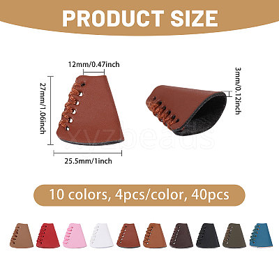 40Pcs 10 Colors Leather Cord Ends FIND-CA0011-38-1