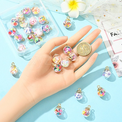 27Pcs 9 Styles Glass Pendants FIND-YW0008-07-1