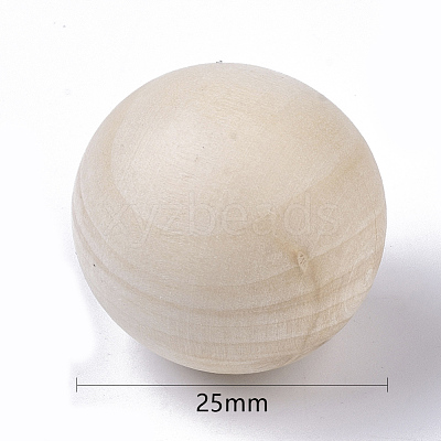 Natural Wooden Round Ball WOOD-T014-25mm-1