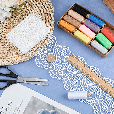 Polyester Lace Trim OCOR-WH0111-142B-1