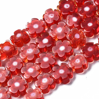 Handmade Millefiori Glass Bead Strands LAMP-J035-6mm-29-1
