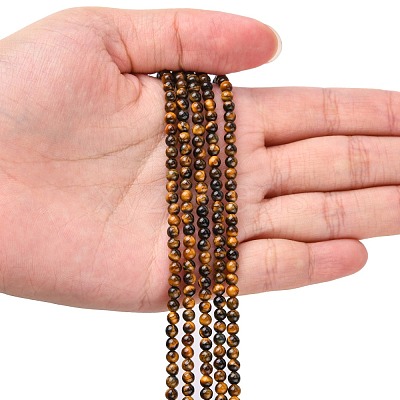 Natural Tiger Eye Beads Strands G-G099-3mm-4-1