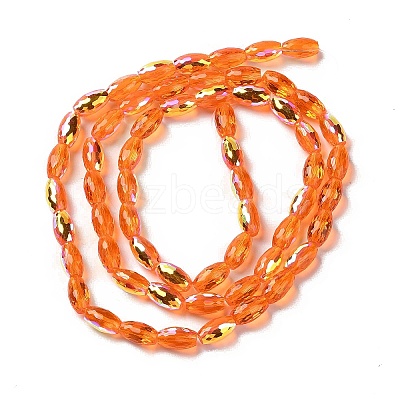 AB Color Plated Transparent Electroplate Beads Strands EGLA-H104-05B-1