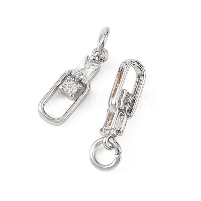 SHEGRACE Brass Micro Pave Clear Cubic Zirconia Charms XGRQ4N378-726P-1