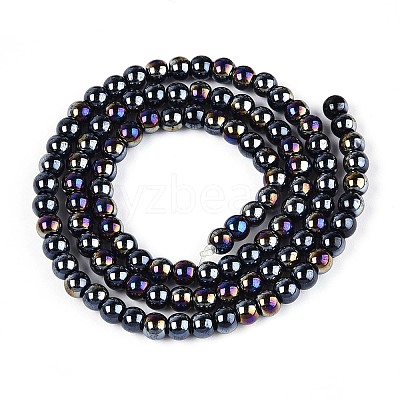 Electroplate Opaque Glass Beads Strands GLAA-T032-P4mm-AB01-1