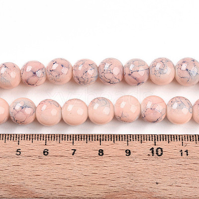Baking Paint Glass Beads Strands DGLA-N003-10mm-C02-1
