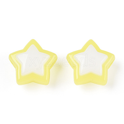 Two Tone Opaque Acrylic Beads SACR-I005-04A-01-1