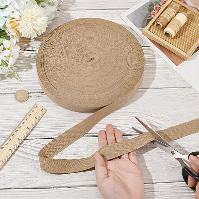 Cotton Herringbone Ribbon OCOR-WH0097-50B-1