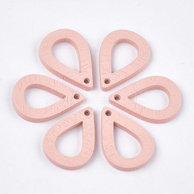 Painted Poplar Wood Pendants WOOD-T021-08H-1