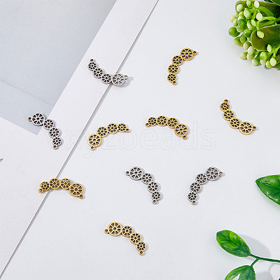 16Pcs 2 Colors 304 Stainless Steel Connector Charms STAS-DC0013-94-1