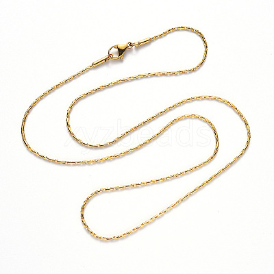PVD Vacuum Plating 304 Stainless Steel Boston Link Chain Necklace NJEW-S420-005B-G-1