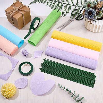 6 Rolls 6 Colors Handmade Crepe Paper DIY-CP0012-89H-1