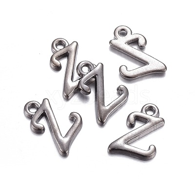 Gunmetal Plated Alloy Letter Pendants PALLOY-P097-03-Z-1