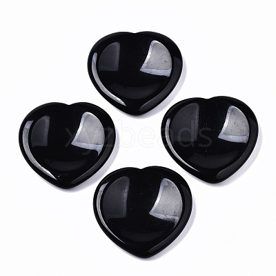 Natural Obsidian Thumb Worry Stone G-N0325-01Y-1
