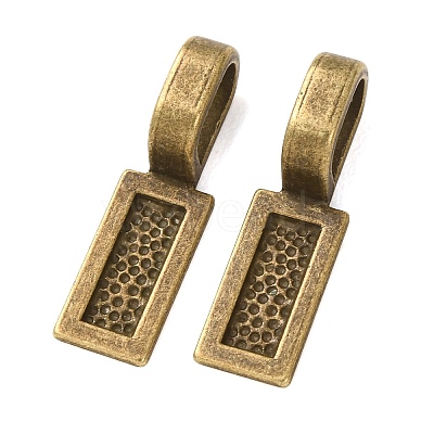 Tibetan Style Alloy Glue-on Flat Pad Bails TIBE-4710-AB-NR-1